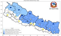 यस्तो छ आजको मौसम पूर्वानुमान